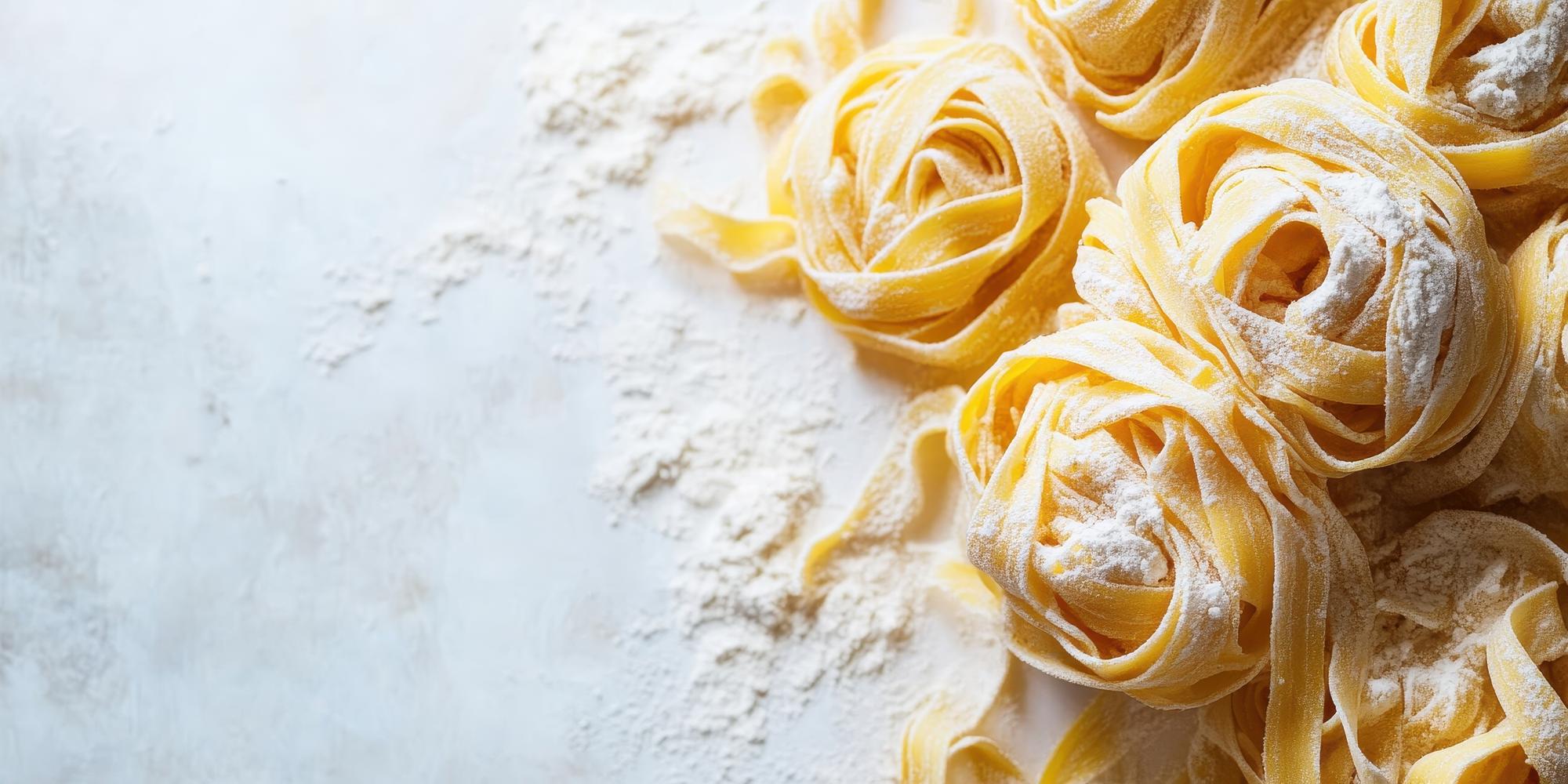 Pasta fatta a mano su tavolo di legno